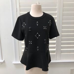 Black short sleeved holiday top
